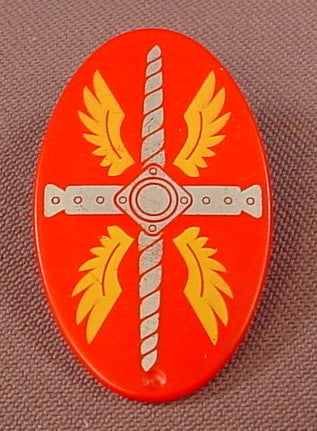 Playmobil Red Elongated Oval Shield With Gold Wings