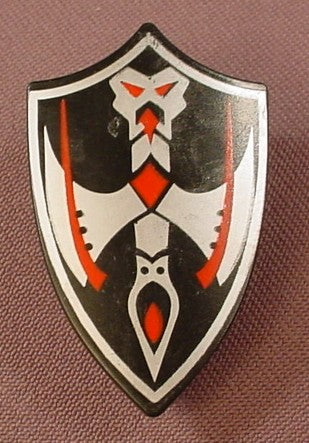 Playmobil Black Shield With A Peaked Top & A Silver Red Animal Design