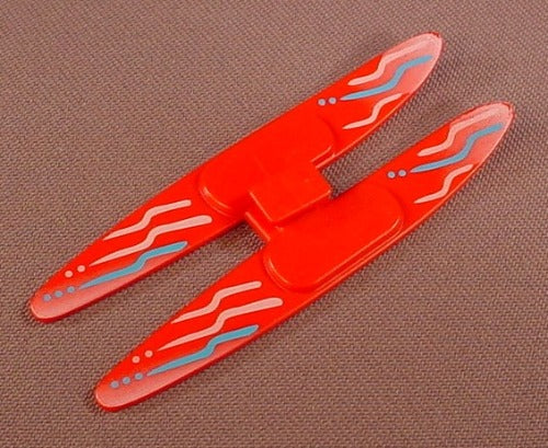 Playmobil Red Attached Pair Of Water Skis With A Blue & White Design
