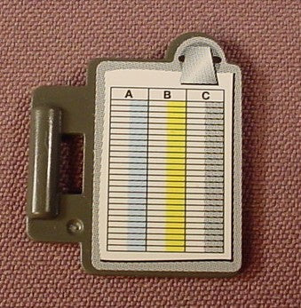Playmobil Dark Gray Clipboard With An ABC Checklist Sticker