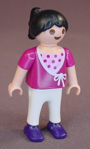 Playmobil Female Girl Child Figure In A Purple Wrap Shirt