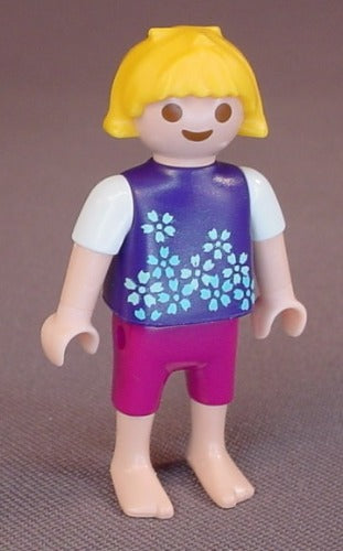 Playmobil Female Girl Child Figure In A Dark Purple Shirt