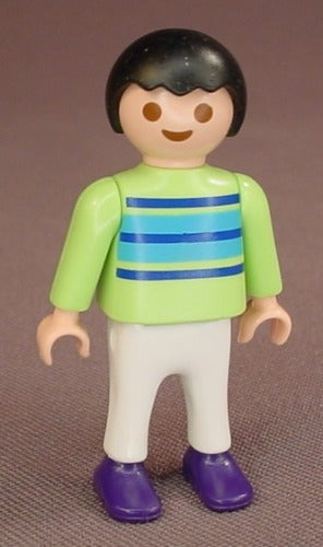 Playmobil Male Boy Child Figure In A Light Or Linden Green Shirt