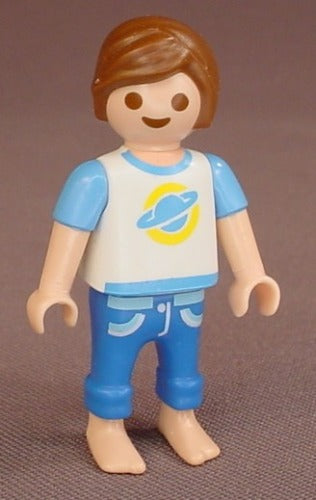 Playmobil Male Boy Child Figure In A White Shirt