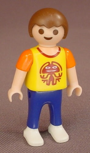 Playmobil Male Boy Child Figure In A Yellow Shirt