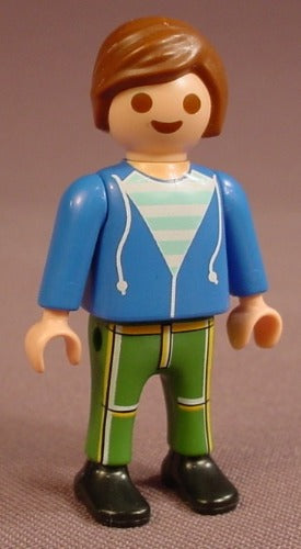 Playmobil Male Boy Child Figure In A Blue Sweater