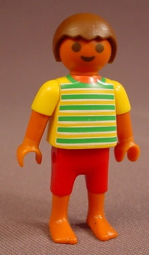 Playmobil Male Boy Child Figure In A Yellow Shirt