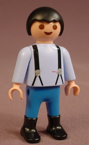 Playmobil Male Boy Child Figure In A Light Blue Shirt