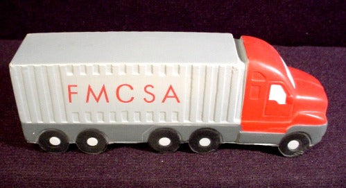 Semi Truck Stress Reliever Foam Squeeze Toy, 5" Long, Fmcsa
