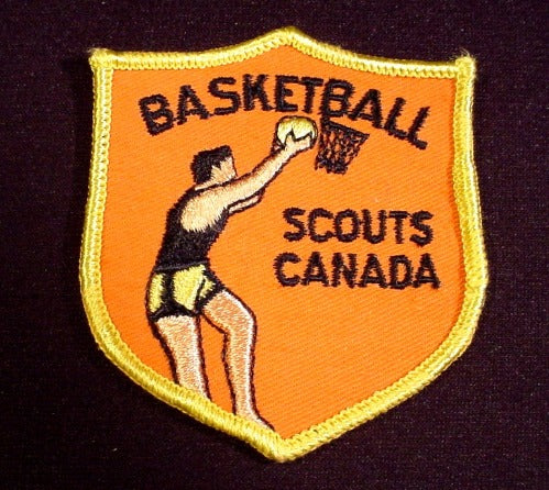 Patch Badge Scouts Canada Basketball, 3 3/8" Tall, Scouting, Cubs,