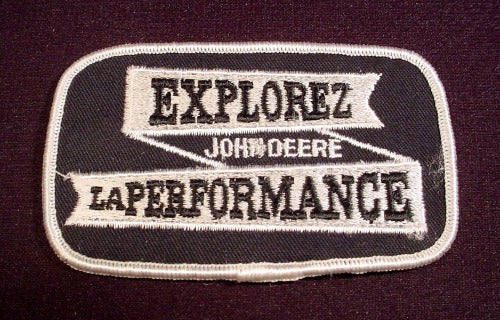 Patch Badge Explorez La Performance John Deere, 4" Across, Embroide