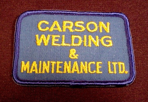 Patch Badge Carson Welding & Maintenance Ltd, 3" Across, Embroidere