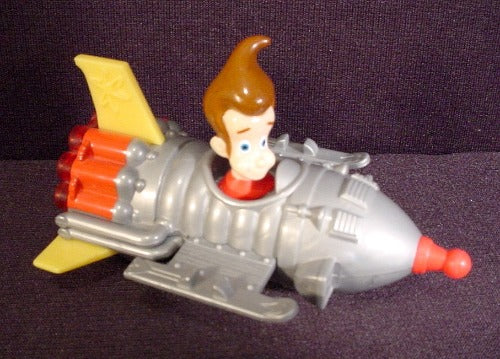 2003 Jimmy Neutron In Rocket Ship Toy. 4 1/4" Long, Viacom