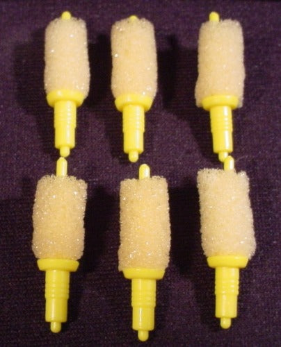 Micro Machines Set Of 6 Yellow Sponge Upright Rollers For 1990 Car