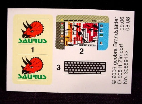 Playmobil Sticker Sheet For 4174 Spinosaurus With Dino Nest Set