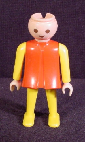 Playmobil Female Classic Style Woman Figure, (No Hair), Red Torso