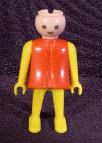 Playmobil Woman Figure Classic Style Woman, (No Hair), Red Torso