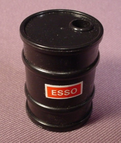 Playmobil Black Oil Barrel Or Gas Drum With Esso Sticker, 3615 3777