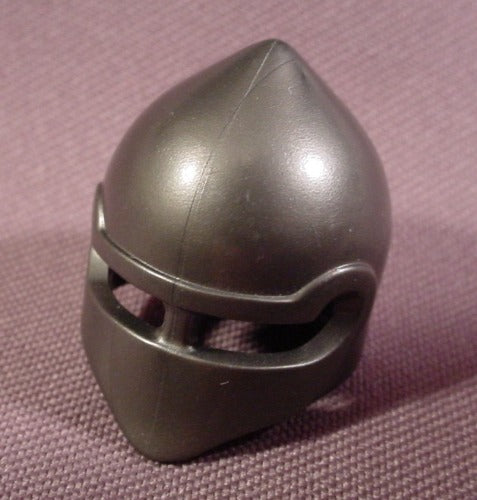 Playmobil Dark Grey Dark Knight Helmet, Bullet Shaped With Eye Slit