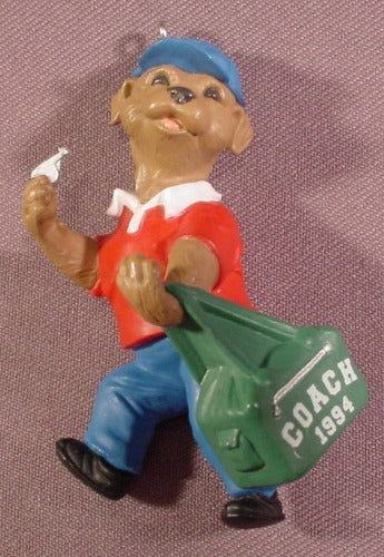 Hallmark Cards Ornament 1994 Coach Bear Figure With Whistle, 3 1/4"