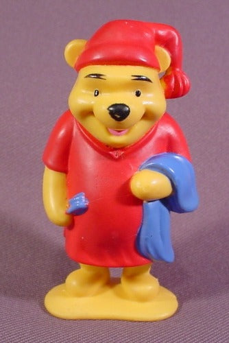 Disney Winnie The Pooh Wearing Nightgown & Nightcap PVC Figure, 3"