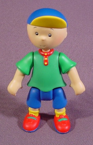 Caillou Articulated Figure With Green Shirt, 3 3/8" Tall, Cinar, 20