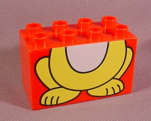 Lego Duplo 31111 Red 2X4X2 Brick Printed With Cat Body And Legs