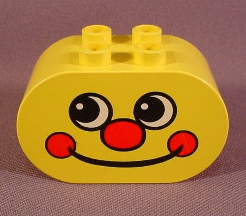 Lego Duplo 4198 Yellow 2X4X2 Brick With Rounded Ends Printed Dimple