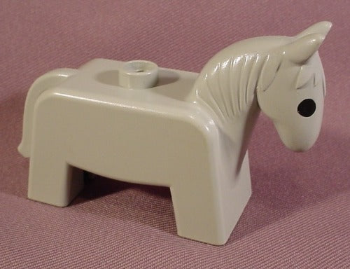 Lego Duplo 4009 Gray Horse Animal Figure With Eyes Pattern, Farm
