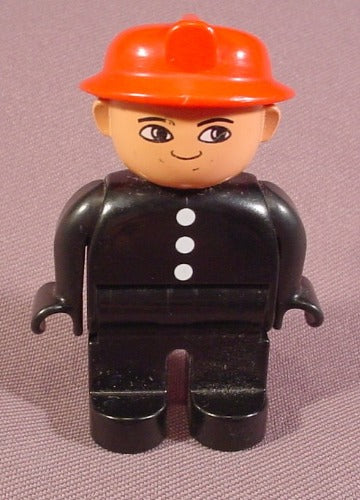 Lego Duplo 4555 Male Articulated Fireman Figure, Black Legs