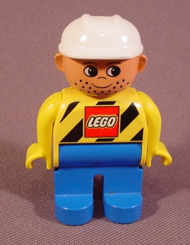 Lego Duplo 4555 Male Articulated Figure, Blue Legs, Stubble On Face