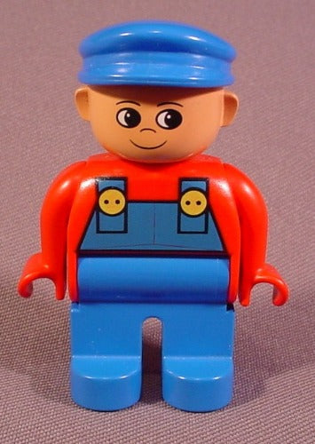 Lego Duplo 4555 Male Articulated Figure, Blue Legs, Blue Coveralls