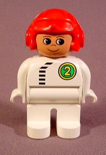 Lego Duplo 4555 Male Articulated Figure, Red Helmet With Goggles