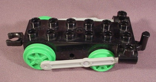 Lego Duplo 4580 Black Train Base 2X6 With Bright Green Wheels