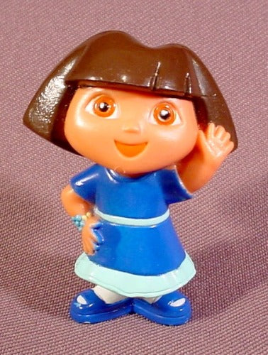 Dora The Explorer In A Blue Dress PVC Figure, 2 1/8" Tall, Mattel