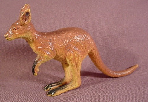 Solid PVC Kangaroo Animal Figure, 4 3/4" Tall, Made By AAA, Detailed