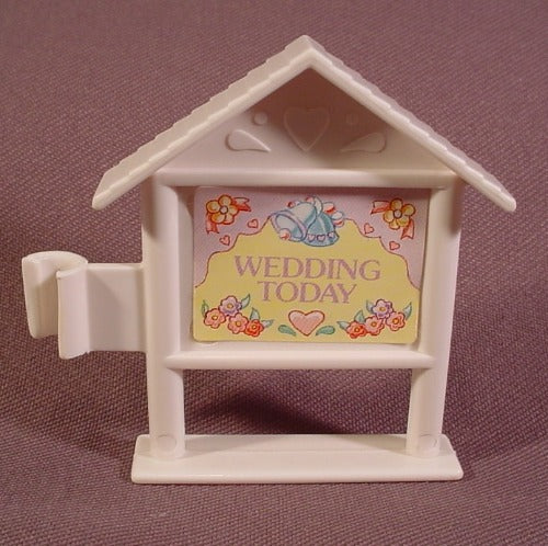 Fisher Price Precious Places White Sign With "Wedding Today" Sticke