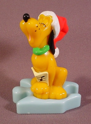 Disney Pluto In Santa Hat Figure On Puzzle Base, 3 1/8" Tall, 2000