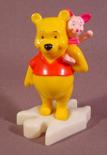 Disney Winnie The Pooh With Piglet Figure On Puzzle Base, 3 1/2"