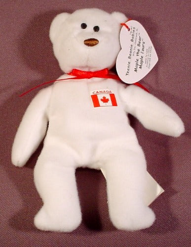 Mcdonalds TY Teenie Beanie Babies Maple The Bear, 1993 Ty, Has Clot