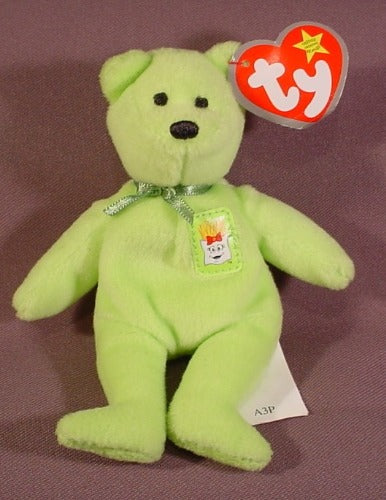 Mcdonalds TY Teenie Beanie Babies Fries The Bear, 2004 Ty, Has Clot