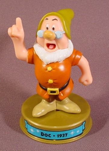 Mcdonalds 100 Years Of Magic Doc Dwarf PVC Figure On Base, Walt Dis