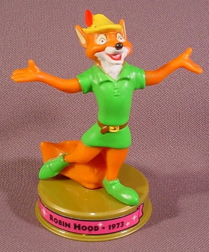 Mcdonalds 100 Years Of Magic Robin Hood PVC Figure On Base, Walt Di