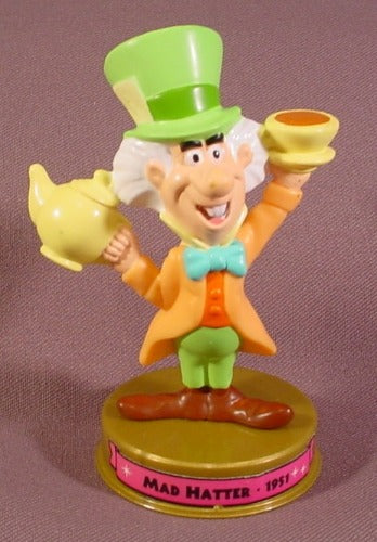 Mcdonalds 100 Years Of Magic Mad Hatter PVC Figure On Base, Walt Di