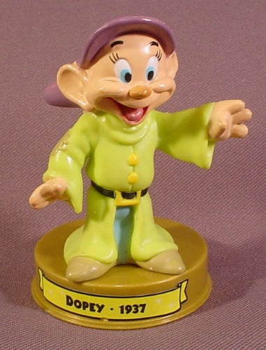 Mcdonalds 100 Years Of Magic Dopey Dwarf PVC Figure On Base, Walt D