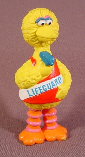 Sesame Street Big Bird In Lifeguard Suit With Whistle PVC Figure