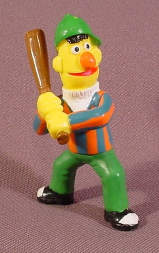 Sesame Street Bert With Baseball Bat PVC Figure, 2 3/4" Tall