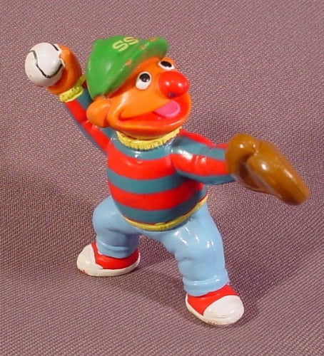 Sesame Street Ernie With Baseball Glove & Ball PVC Figure, 2 1/2"