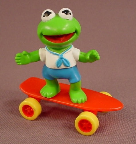 Muppet Babies Kermit PVC Figure With A Red Skateboard