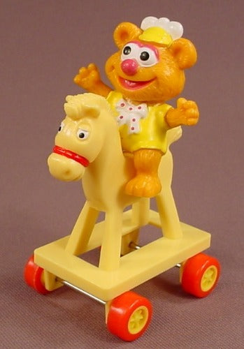 Muppet Babies Fozzie Bear PVC Figure With A Rolling Hobby Horse